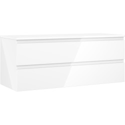 MEXEN/S - Orio koupelnová skříňka pod umyvadlo 120 cm s deskou, 2 zásuvky, bílá lesk (91A10-12047-2-BFFC00)