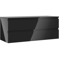 MEXEN/S - Orio koupelnová skříňka pod umyvadlo 120 cm s deskou, 2 zásuvky, černá lesk (91A10-12047-2-BFFC70)