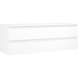 MEXEN/S - Orio koupelnová skříňka pod umyvadlo 140 cm s deskou, 2 zásuvky, bílá mat (91A10-14047-2-BFFC01)
