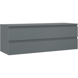 MEXEN/S - Orio koupelnová skříňka pod umyvadlo 140 cm s deskou, 2 zásuvky, grafit mat (91A10-14047-2-BFFC66)