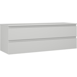 MEXEN/S - Orio koupelnová skříňka pod umyvadlo 140 cm s deskou, 2 zásuvky, šedá mat (91A10-14047-2-BFFC62)