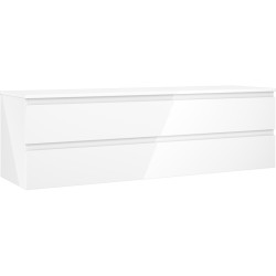 MEXEN/S - Orio koupelnová skříňka pod umyvadlo 160 cm s deskou, 2 zásuvky, bílá lesk (91A10-16047-2-BFFC00)
