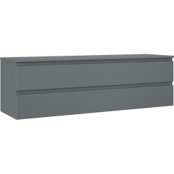 MEXEN/S - Orio koupelnová skříňka pod umyvadlo 160 cm s deskou, 2 zásuvky, grafit mat (91A10-16047-2-BFFC66)