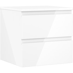 MEXEN/S - Orio koupelnová skříňka pod umyvadlo 50 cm s deskou, 2 zásuvky, bílá lesk (91A10-05047-2-BFFC00)