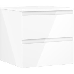 MEXEN/S - Orio koupelnová skříňka pod umyvadlo 50 cm s deskou, 2 zásuvky, bílá lesk (91A10-05047-2-BFFC00)