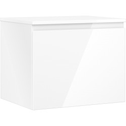 MEXEN/S - Orio koupelnová skříňka pod umyvadlo 60 cm s deskou, 1 šuplík, bílá lesk (91A10-06047-1-BFC00)