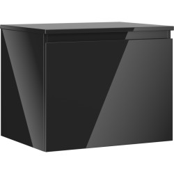 MEXEN/S - Orio koupelnová skříňka pod umyvadlo 60 cm s deskou, 1 šuplík, černá lesk (91A10-06047-1-BFC70)