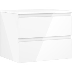 MEXEN/S - Orio koupelnová skříňka pod umyvadlo 60 cm s deskou, 2 zásuvky, bílá lesk (91A10-06047-2-BFFC00)