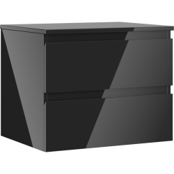 MEXEN/S - Orio koupelnová skříňka pod umyvadlo 60 cm s deskou, 2 zásuvky, černá lesk (91A10-06047-2-BFFC70)
