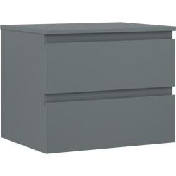 MEXEN/S - Orio koupelnová skříňka pod umyvadlo 60 cm s deskou, 2 zásuvky, grafit mat (91A10-06047-2-BFFC66)