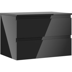 MEXEN/S - Orio koupelnová skříňka pod umyvadlo 70 cm s deskou, 2 zásuvky, černá lesk (91A10-07047-2-BFFC70)