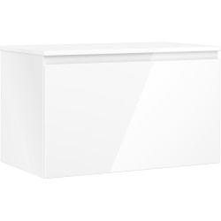 MEXEN/S - Orio koupelnová skříňka pod umyvadlo 80 cm s deskou, 1 šuplík, bílá lesk (91A10-08047-1-BFC00)