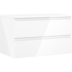 MEXEN/S - Orio koupelnová skříňka pod umyvadlo 80 cm s deskou, 2 zásuvky, bílá lesk (91A10-08047-2-BFFC00)