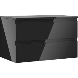 MEXEN/S - Orio koupelnová skříňka pod umyvadlo 80 cm s deskou, 2 zásuvky, černá lesk (91A10-08047-2-BFFC70)