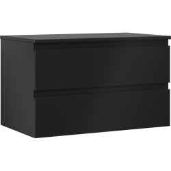 MEXEN/S - Orio koupelnová skříňka pod umyvadlo 80 cm s deskou, 2 zásuvky, černá mat (91A10-08047-2-BFFC71)