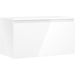 MEXEN/S - Orio koupelnová skříňka pod umyvadlo 90 cm s deskou, 1 šuplík, bílá lesk (91A10-09047-1-BFC00)