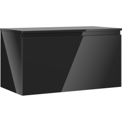 MEXEN/S - Orio koupelnová skříňka pod umyvadlo 90 cm s deskou, 1 šuplík, černá lesk (91A10-09047-1-BFC70)