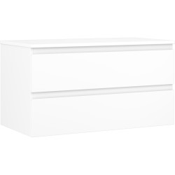 MEXEN/S - Orio koupelnová skříňka pod umyvadlo 90 cm s deskou, 2 zásuvky, bílá mat (91A10-09047-2-BFFC01)
