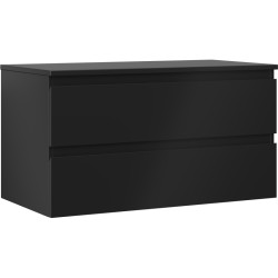 MEXEN/S - Orio koupelnová skříňka pod umyvadlo 90 cm s deskou, 2 zásuvky, černá mat (91A10-09047-2-BFFC71)