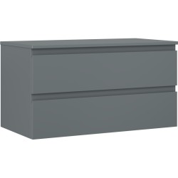 MEXEN/S - Orio koupelnová skříňka pod umyvadlo 90 cm s deskou, 2 zásuvky, grafit mat (91A10-09047-2-BFFC66)