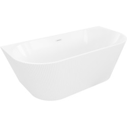 MEXEN/S - Oris volně stojící vana nástěnná reliéf 150 x 75, bílá, sifon a přepad bílá (52871507500-20)