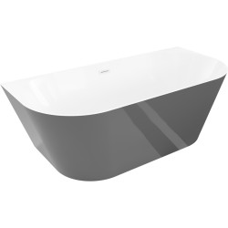 MEXEN/S - Oval Slim volně stojící vana nástěnná 170 x 80, bílá/šedá, sifon a přepad bílá (52661708062-20)