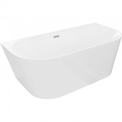 MEXEN/S - Oval Slim volně stojící vana nástěnná 170 x 80, bílá, sifon a přepad chrom (52661708000-01)