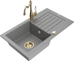 MEXEN/S - Pablo granitový dřez 1-miska včetně baterie Carla, šedá (6510-71-670700-50)
