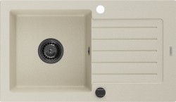MEXEN/S - Pablo granitový dřez 1 s odkapávačem 752 x 436 mm, béžová, + černý sifon (6510751010-69-B)