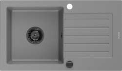 MEXEN/S - Pablo granitový dřez 1 s odkapávačem 752 x 436 mm, šedá, + sifon grafit (6510751010-71-B)