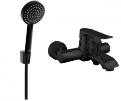 MEXEN/S - Pecos R75 vanová baterie se sprchou set, černá (7273R75-70)