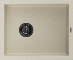MEXEN/S - Pedro granitový dřez 1-miska 560 x 460 mm, béžová, sifon černá (6508561000-69-B)