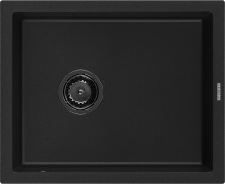 MEXEN/S - Pedro granitový dřez 1-miska 560 x 460 mm, černá, sifon černá (6508561000-77-B)