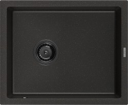MEXEN/S - Pedro granitový dřez 1-miska 560 x 460 mm, černá/zlatá metalik, sifon černá (6508561000-75-B)