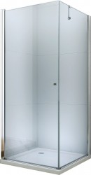 MEXEN/S - Pretoria otevírací sprchový kout 70x70, sklo transparent, chrom + vanička (852-070-070-01-00-4010)