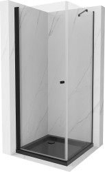 MEXEN/S - Pretoria sprchový kout 100x100, transparent, černá + sprchová vanička včetně sifonu (852-100-100-70-00-4070B)