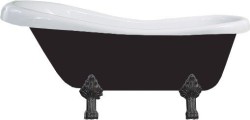 MEXEN/S - Retro volně stojící vana 150x73 cm bílá / černá černá nohy , zátka sifonu chrom (53251507375-70)