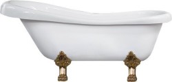 MEXEN/S - Retro volně stojící vana 170x75 cm bílá, nohy zlato , zátka sifonu chrom (53251707500-50)