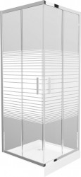 MEXEN/S - Rio čtvercový sprchový kout 80 x 80, dekor, chrom + vanička Rio (860-080-080-01-20-4510)