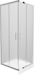 MEXEN/S - Rio čtvercový sprchový kout 80 x 80, mráz, chrom + vanička se sifonem Rio, bílá (860-080-080-01-30-4510)