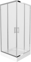 MEXEN/S - Rio čtvercový sprchový kout 90 x 90, transparent, chrom + vanička Rio (860-090-090-01-00-4510)