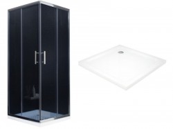 MEXEN/S - Rio Sprchový kout čtvercový 80x80, grafit, chrom + vanička se sifonem (860-080-080-01-40-4010)