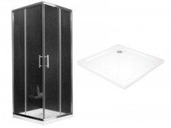 MEXEN/S - Rio Sprchový kout čtvercový 80x80, transparent, chrom + vanička se sifonem (860-080-080-01-00-4010)