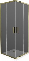 MEXEN/S - Rio sprchový kout čtverec 80x80, grafit, zlatá + bílá vanička se sifonem (860-080-080-50-40-4010G)