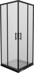 MEXEN/S - Rio sprchový kout čtverec 90x90, dekor, černá + černá vanička se sifonem (860-090-090-70-30-4070B)