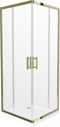 MEXEN/S - Rio sprchový kout čtverec 90x90, transparent, zlatá + bílá vanička se sifonem (860-090-090-50-00-4010G)