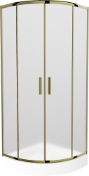 MEXEN/S - Rio sprchový kout čtvrtkruh 90 x 90, dekor, zlato + vanička Rio včetně výpustě (863-090-090-50-30-4710)