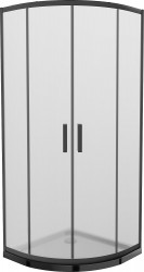 MEXEN/S - Rio sprchový kout čtvrtkruh 90x90, dekor, černá + černá vanička se sifonem (863-090-090-70-30-4170B)