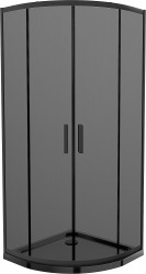 MEXEN/S - Rio sprchový kout čtvrtkruh 90x90, grafit, černá + černá vanička se sifonem (863-090-090-70-40-4170B)