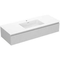 MEXEN/S - Rivel koupelnová skříňka 120 cm s umyvadlem Otis, 1 šuplík, reliéf , šedá mat/bílá mat (91A20-12023-1-BF62-W18M01)